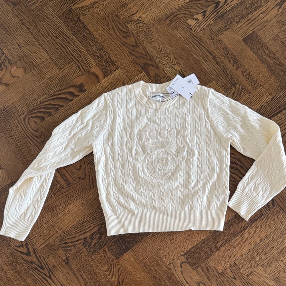 Elegant Cream Cable Knit Sweater